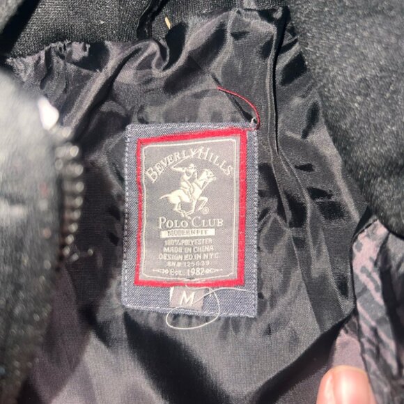 BEVERLY HILLS POLO CLUB Black Fleece Full Zip Water Resistant Jacket, M (AA3) - Picture 5 of 6